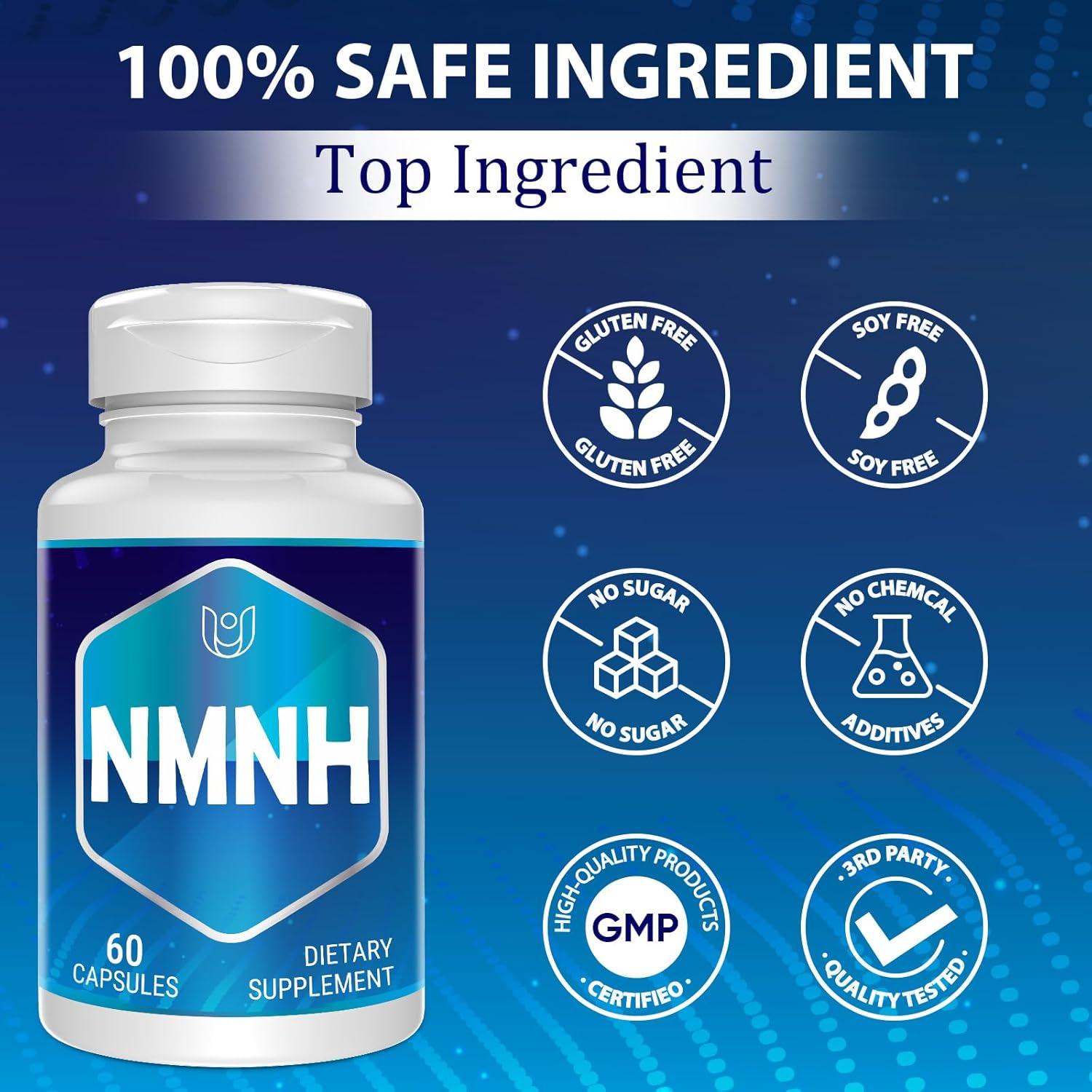 Suplemento NMNH Ucessuyy 500 mg Antienvejecimiento 60 Cápsulas