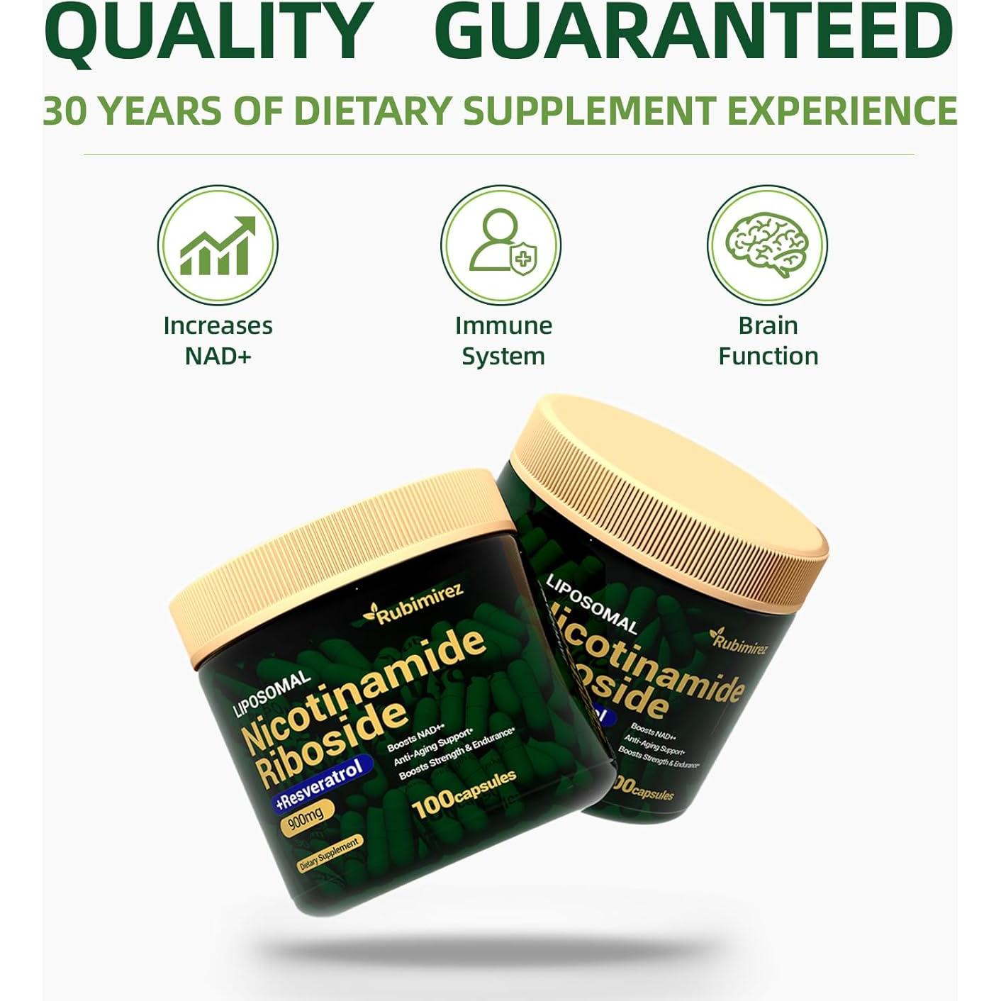 Suplemento Antienvejecimiento Rubimirez 900mg - 100 Cápsulas Veganas