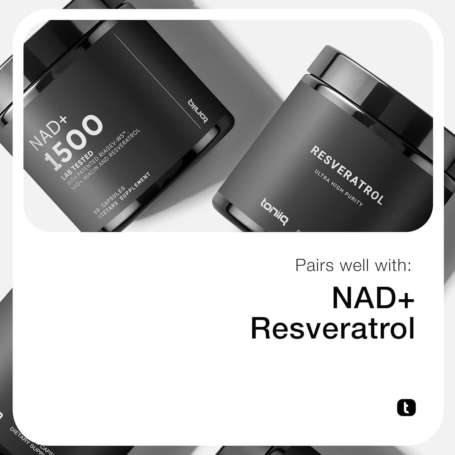 Suplemento Ribosido de Nicotinamida 1000 mg Toniiq - 60 Cápsulas Veganas