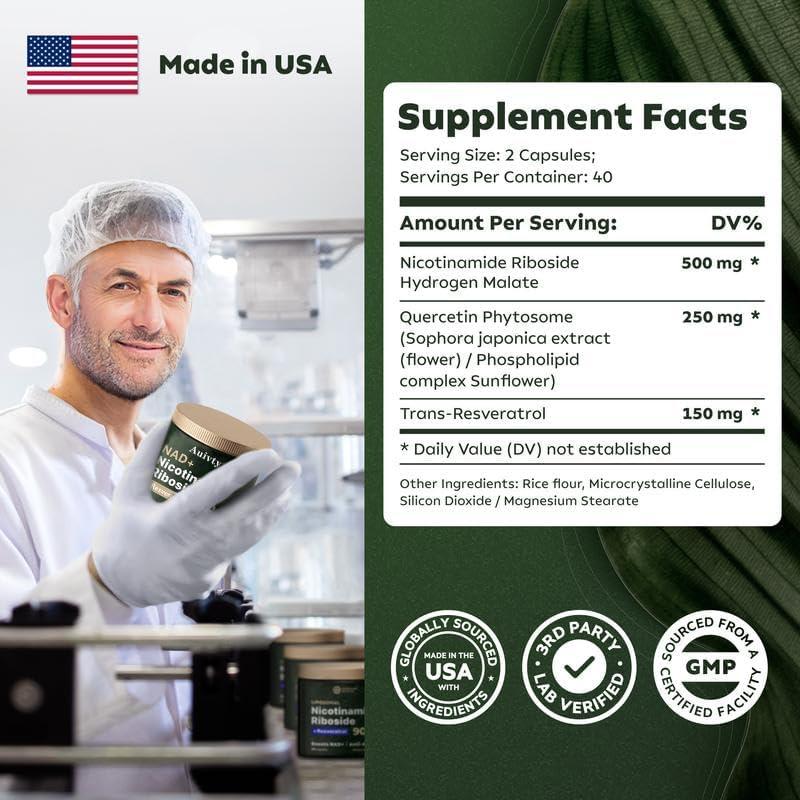 Suplemento Liposomal NAD+ Ribósido de Nicotinamida 900mg 90 Cápsulas