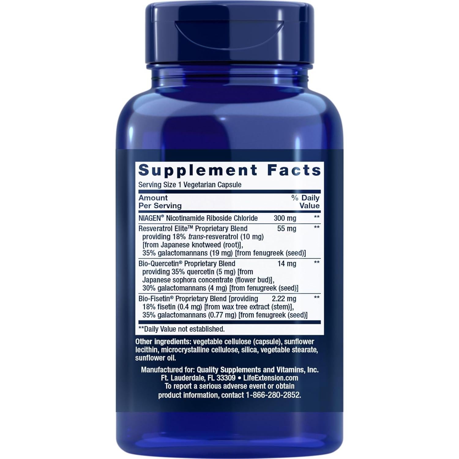 Regenerador Celular NAD+ Life Extension 30 Cápsulas Vegetales