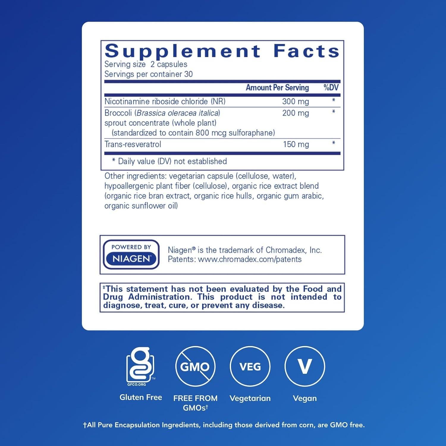 Suplemento de Longevidad Pure Encapsulations - 60 Cápsulas