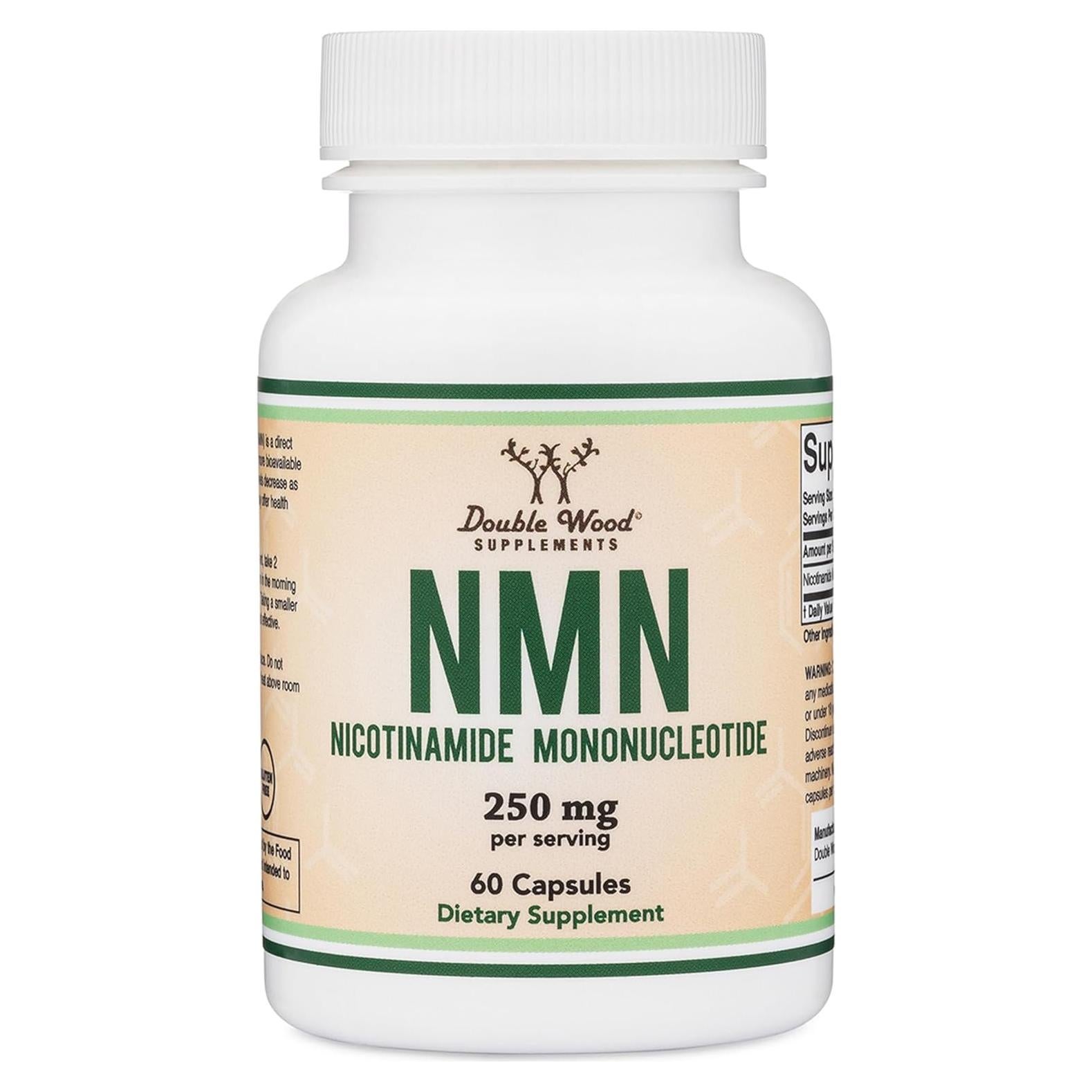 Suplemento NMN Double Wood 250mg - 60 Cápsulas Sin Gluten