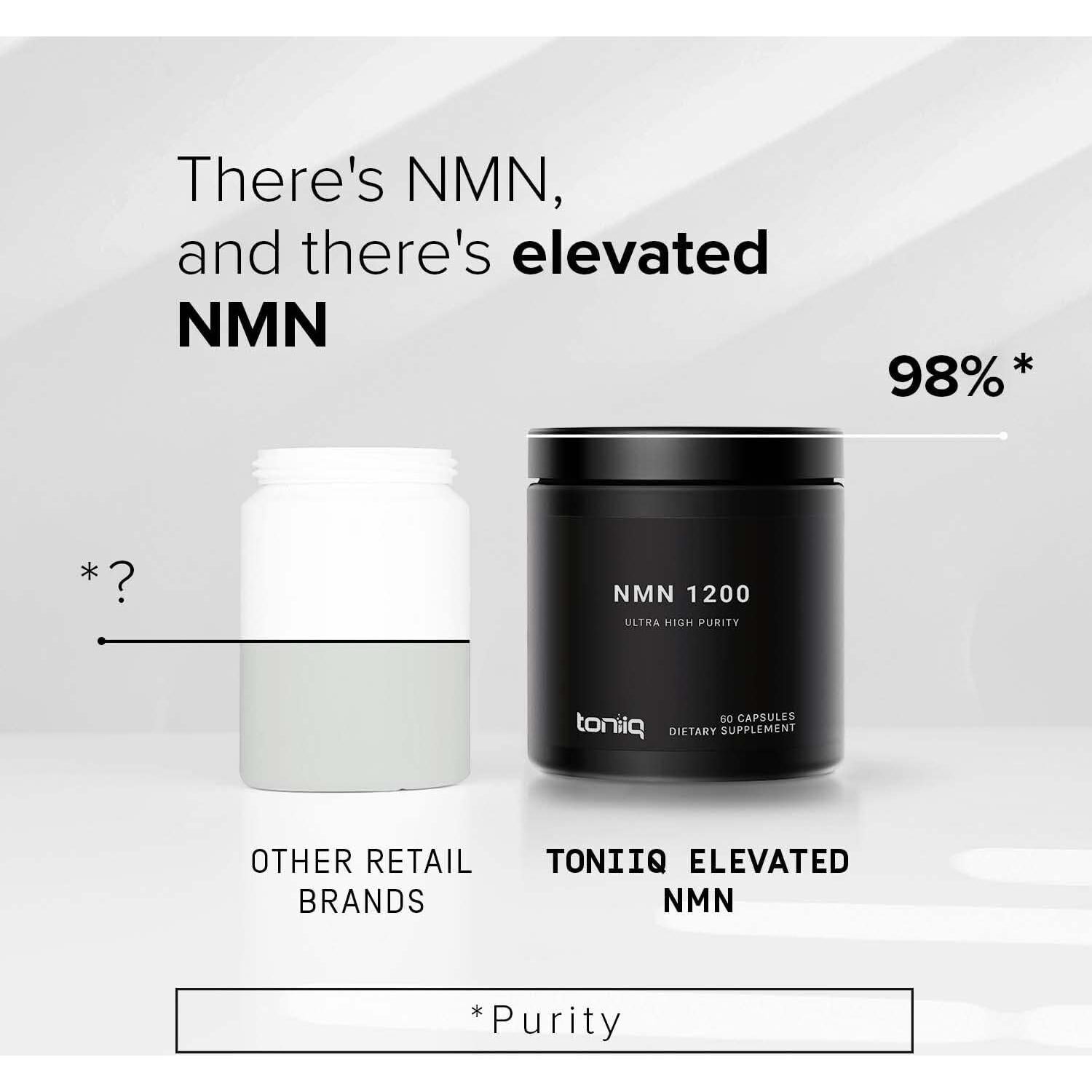 Suplemento NMN Toniiq 1200mg - 60 Cápsulas Purificadas