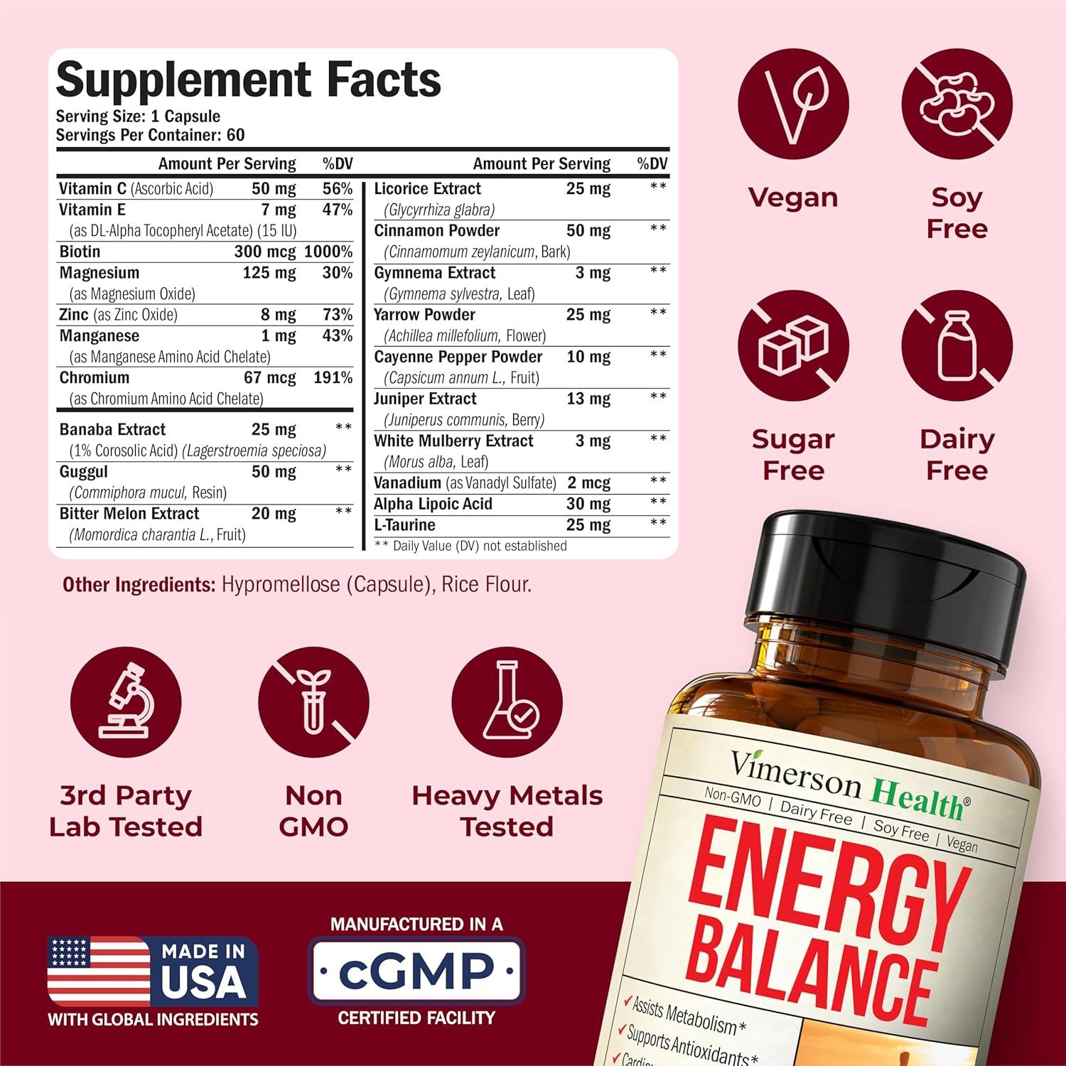 Suplemento de Cromo y Vanadio Vimerson Health 60 Cápsulas