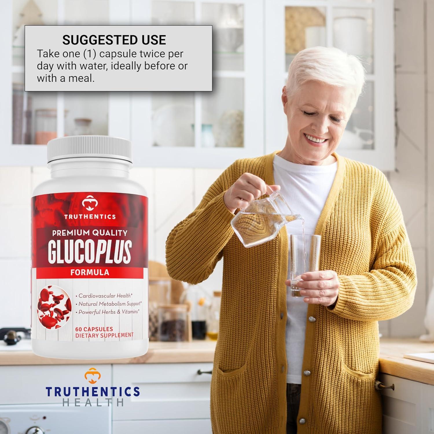 Suplemento GlucoPlus Truthentics - 60 Cápsulas con 20 Hierbas