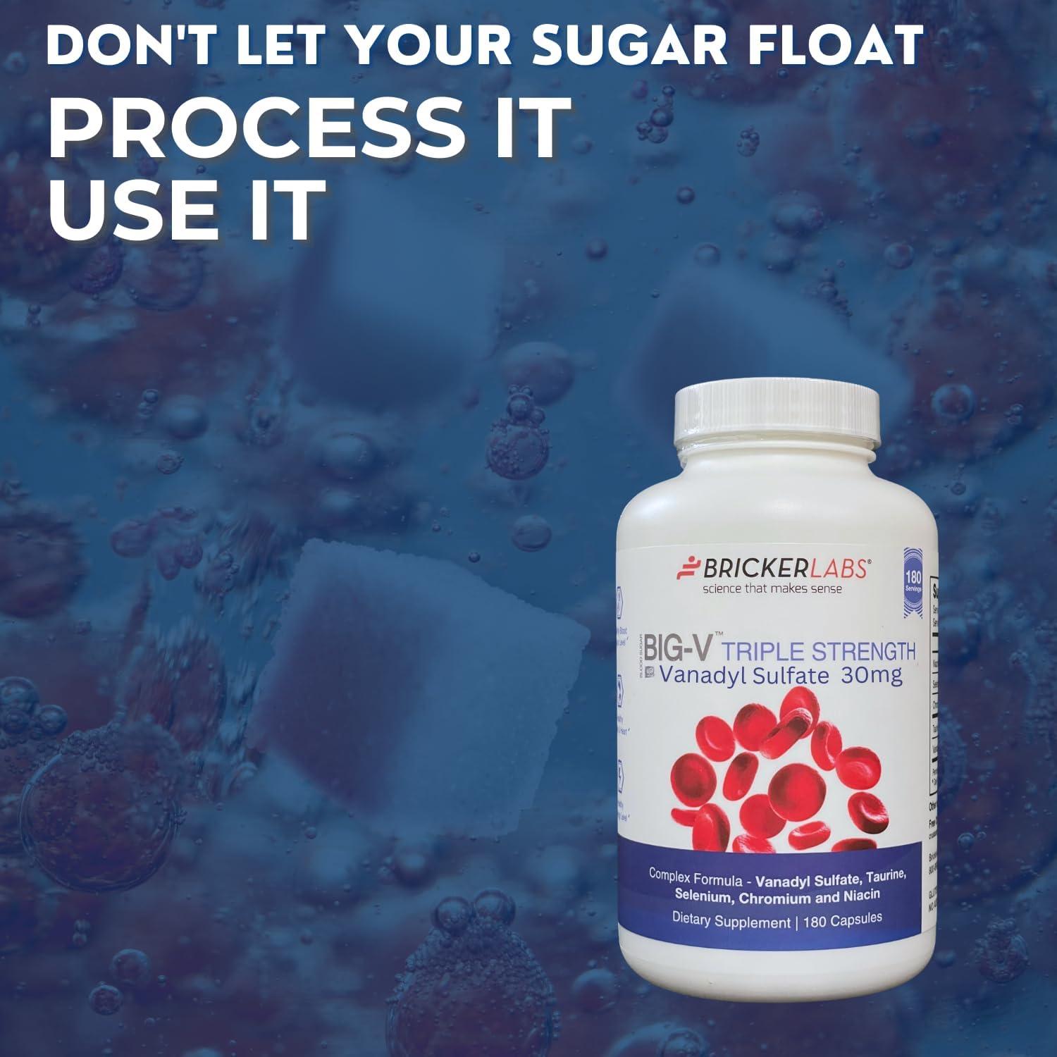 Suplemento Mineral Bricker Labs Vanadio 30 mg Taurina 600 mg 180 Cápsulas