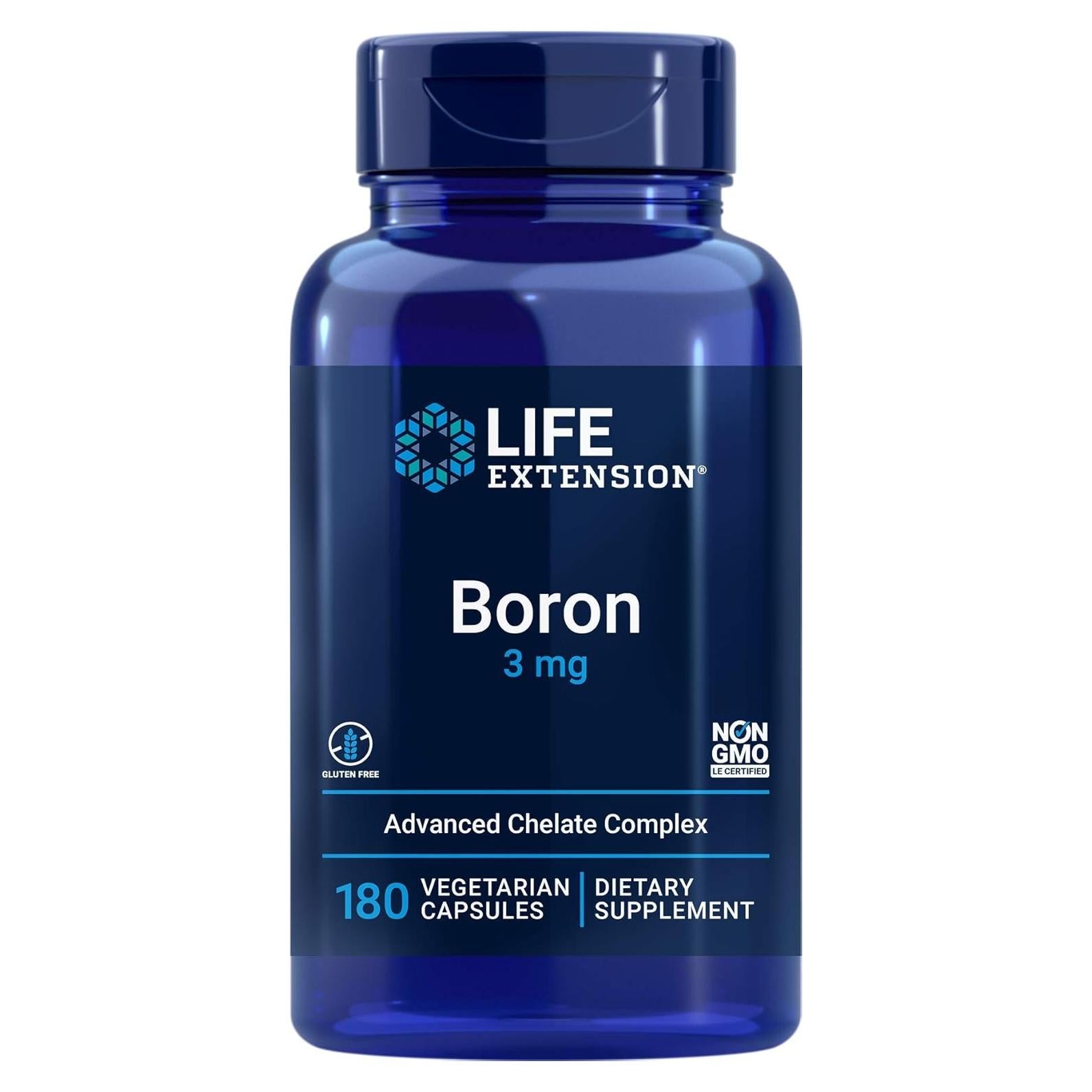 Life Extension Boro 3mg 180 Cápsulas Veganas - Tri-Boro con Vitamina B2