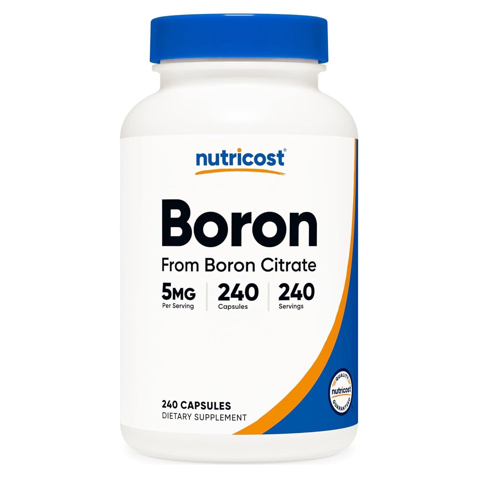 Cápsulas de Boro Nutricost 5mg - 240 Vegetarianas Sin Gluten