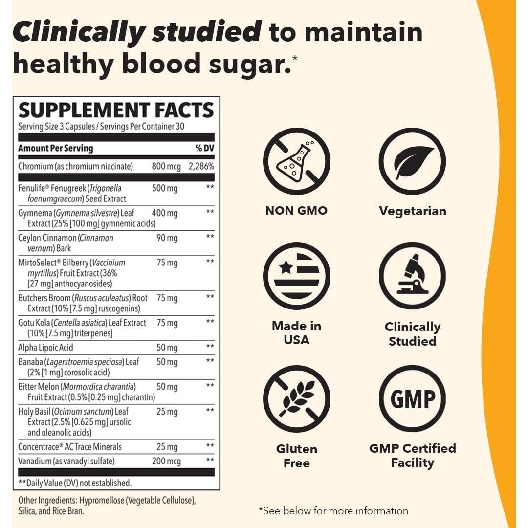 Suplemento GS Stabili-T LifeSeasons - 90 Cápsulas para Azúcar en Sangre