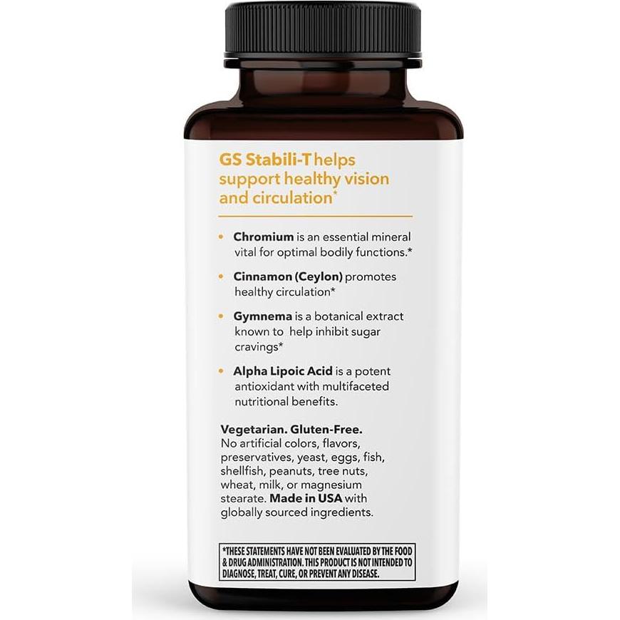 Suplemento GS Stabili-T LifeSeasons - 90 Cápsulas para Azúcar en Sangre