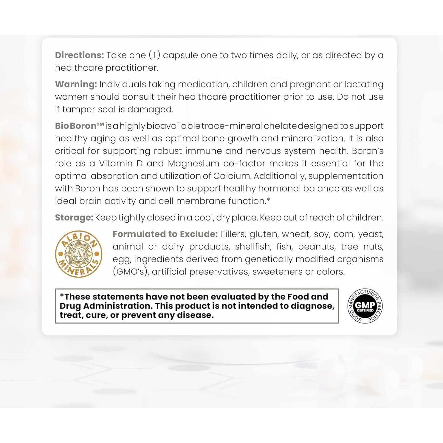 Suplemento de Boro Pure TheraPro Rx 5mg 180 Cápsulas Veganas