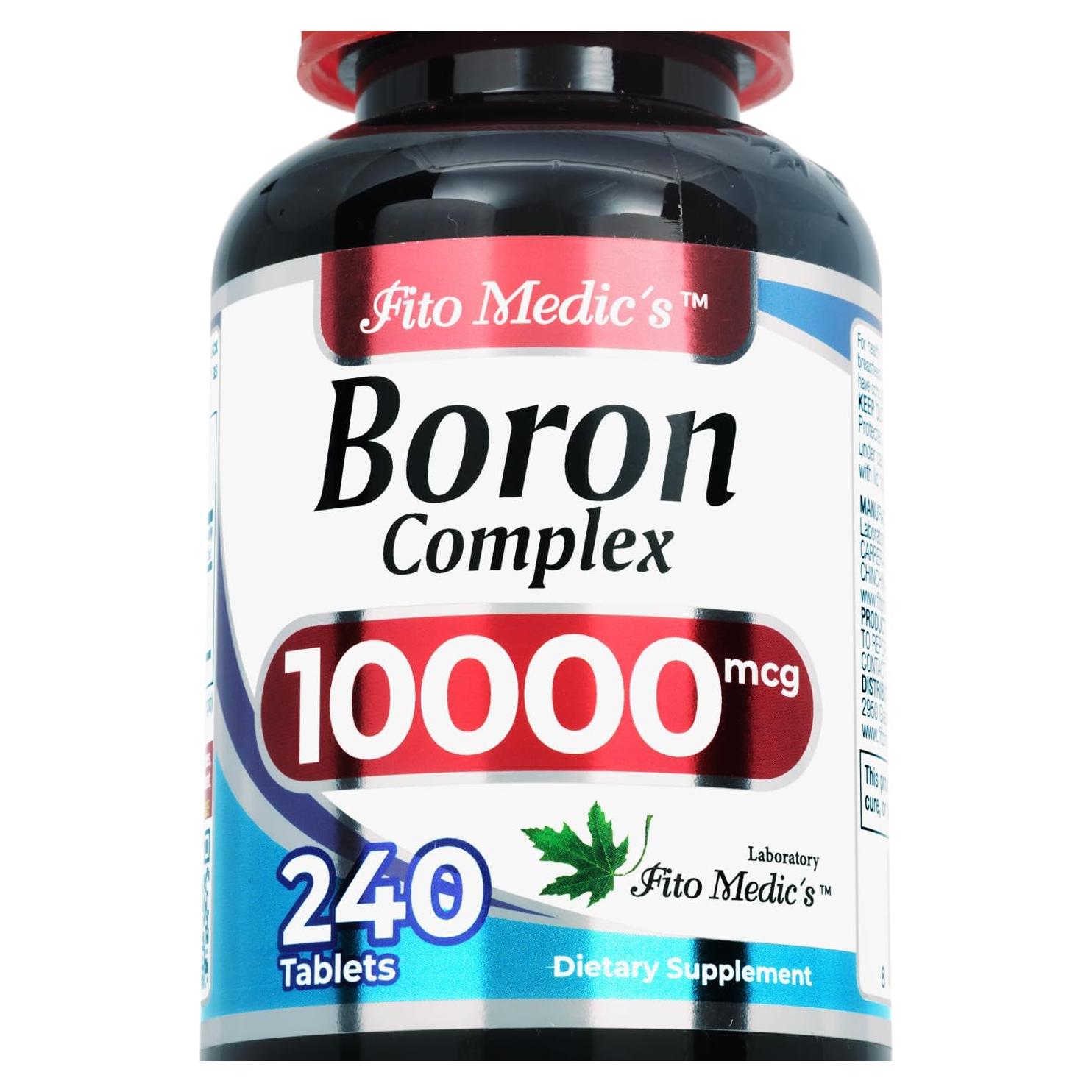 Suplemento de Boro Fito Medic 10 mg 240 Tabletas Ultra Absorción
