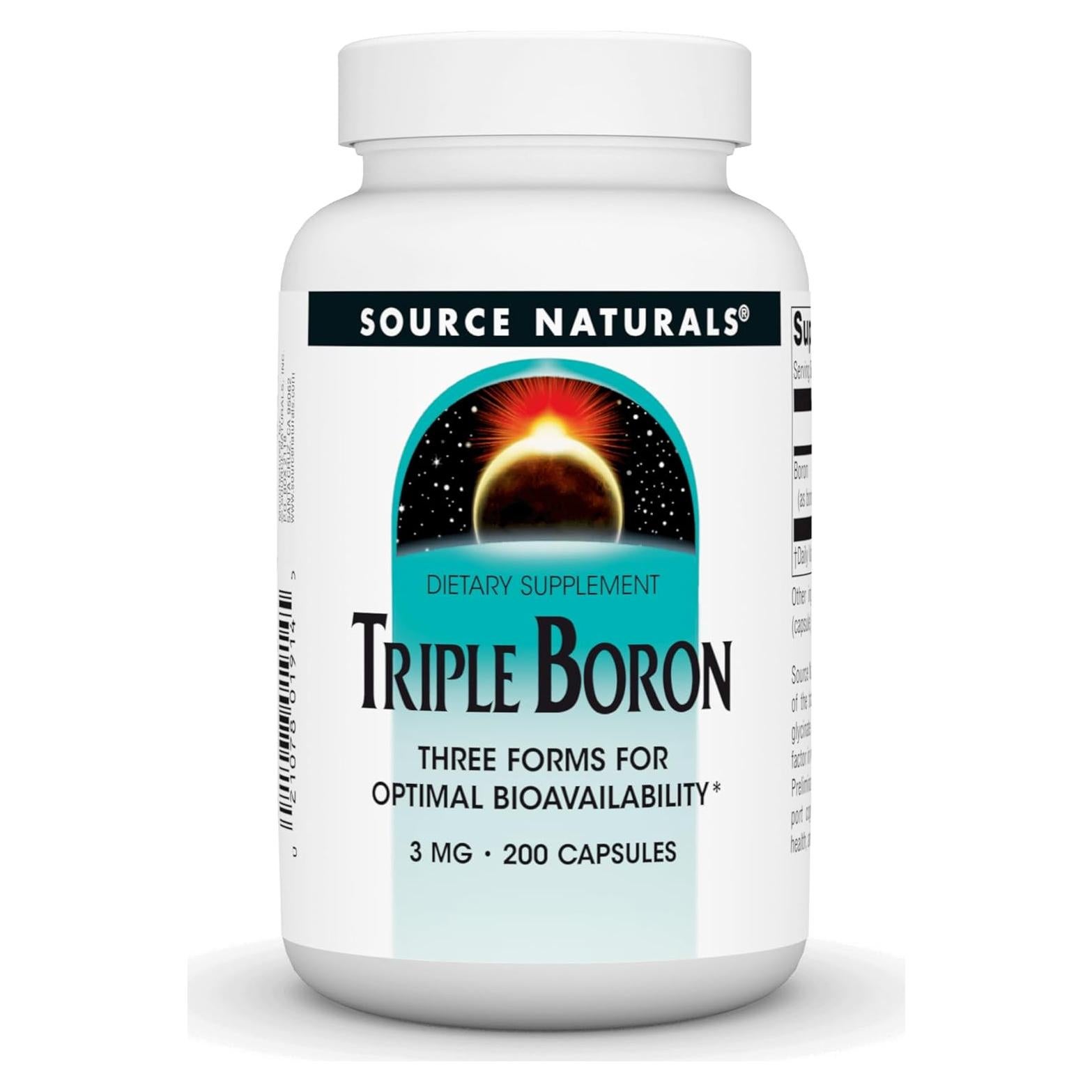 Suplemento de Boro Source Naturals 200 Cápsulas 3 mg