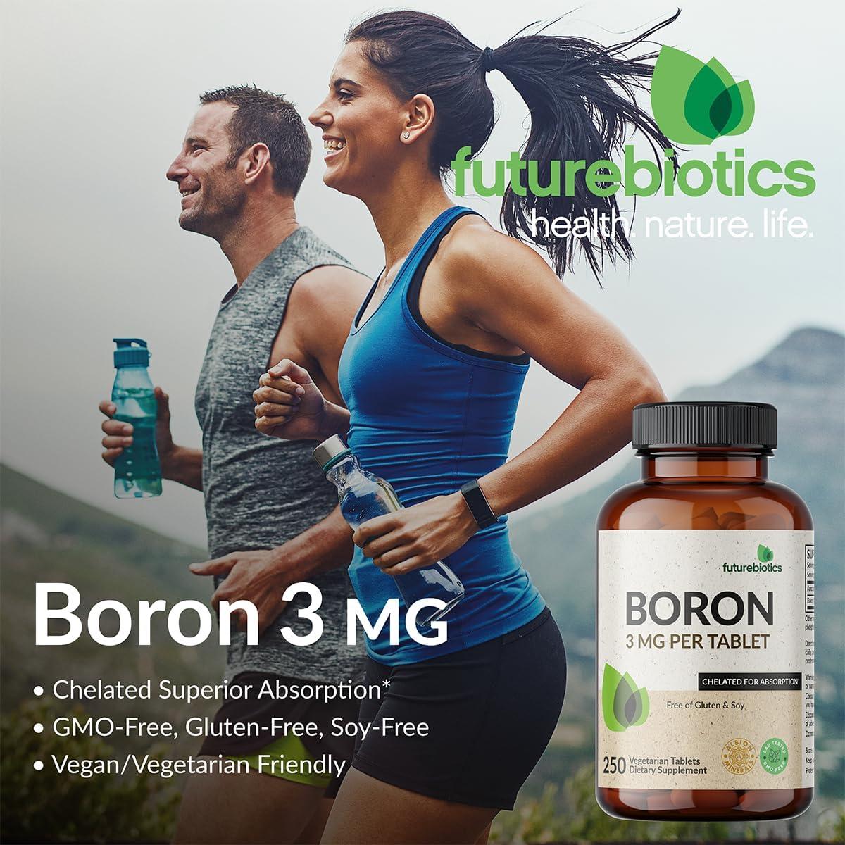 Suplemento de Boro 3mg Futurebiotics Vegetariano 250 Tabletas