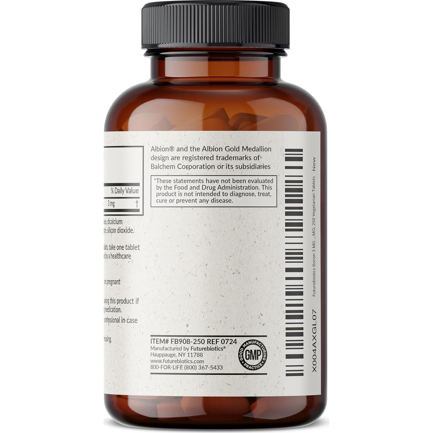 Suplemento de Boro 3mg Futurebiotics Vegetariano 250 Tabletas