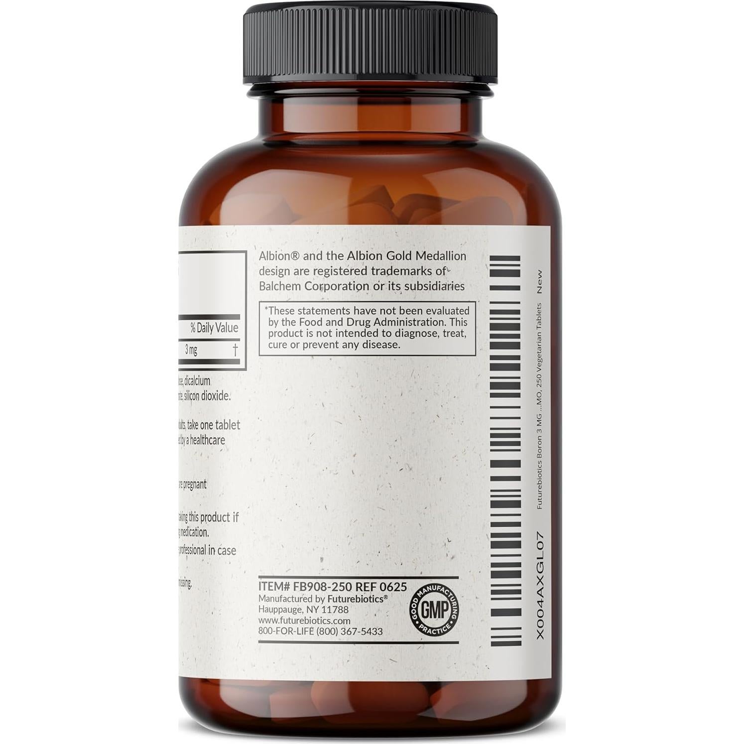 Suplemento de Boro 3mg Futurebiotics Vegetariano 250 Tabletas