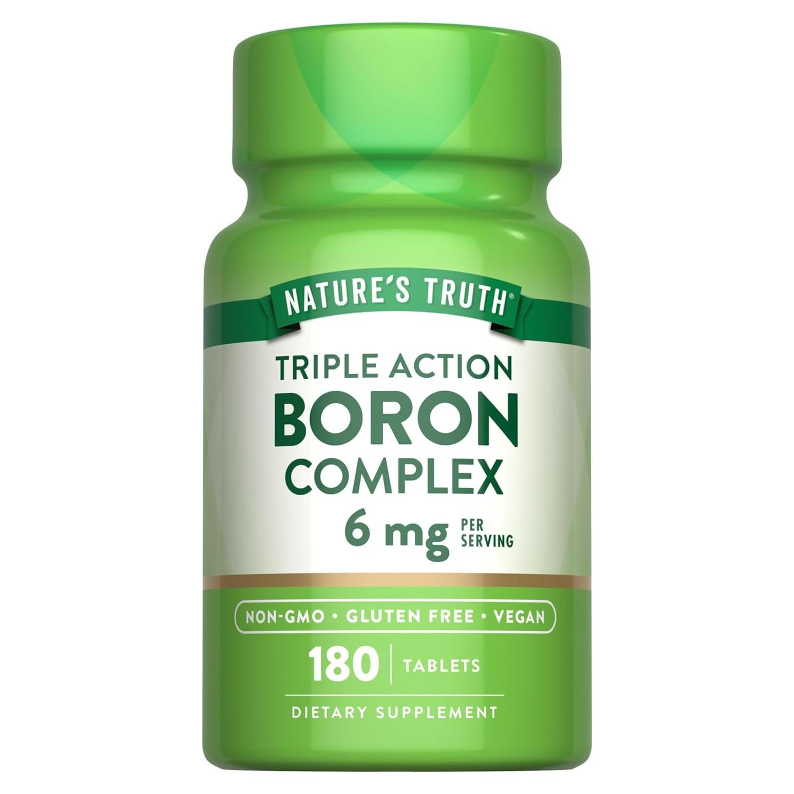 Suplemento de Boro Vegano 6mg - La Verdad de la Naturaleza - 180 Tabletas