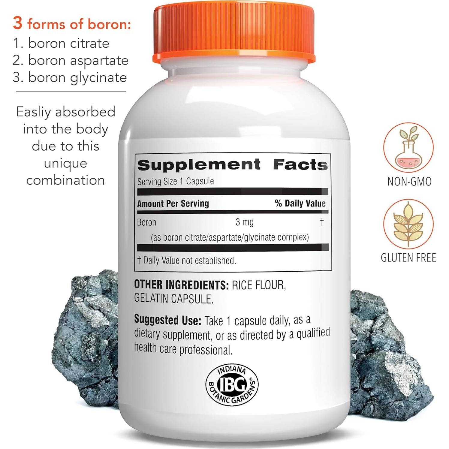 Suplemento de Boro Botanic Choice 3mg - 90 Cápsulas
