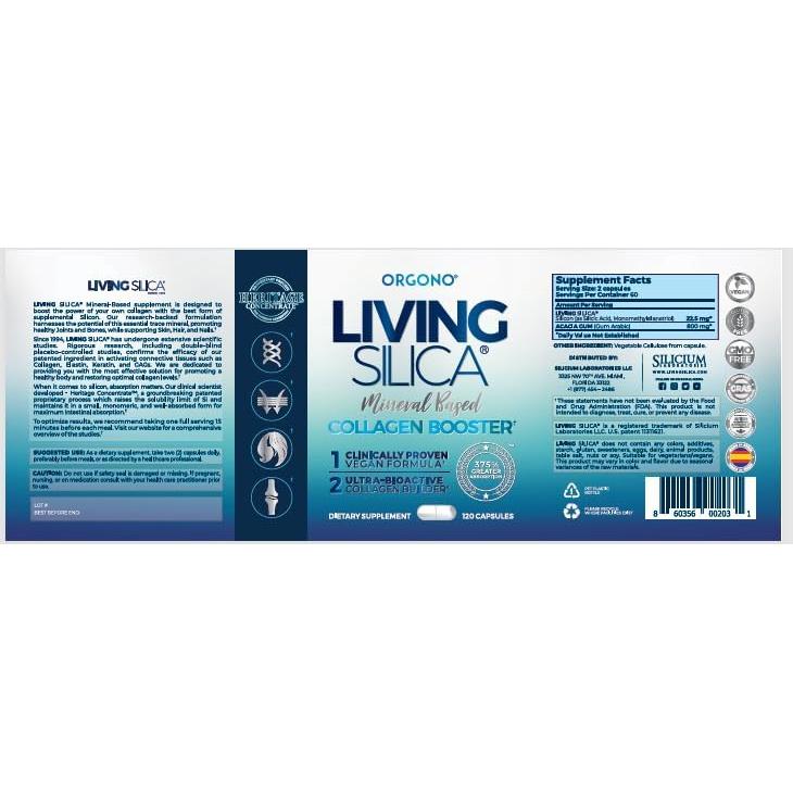 Cápsulas de Colágeno Living Silica 120 Unidades - Minerales