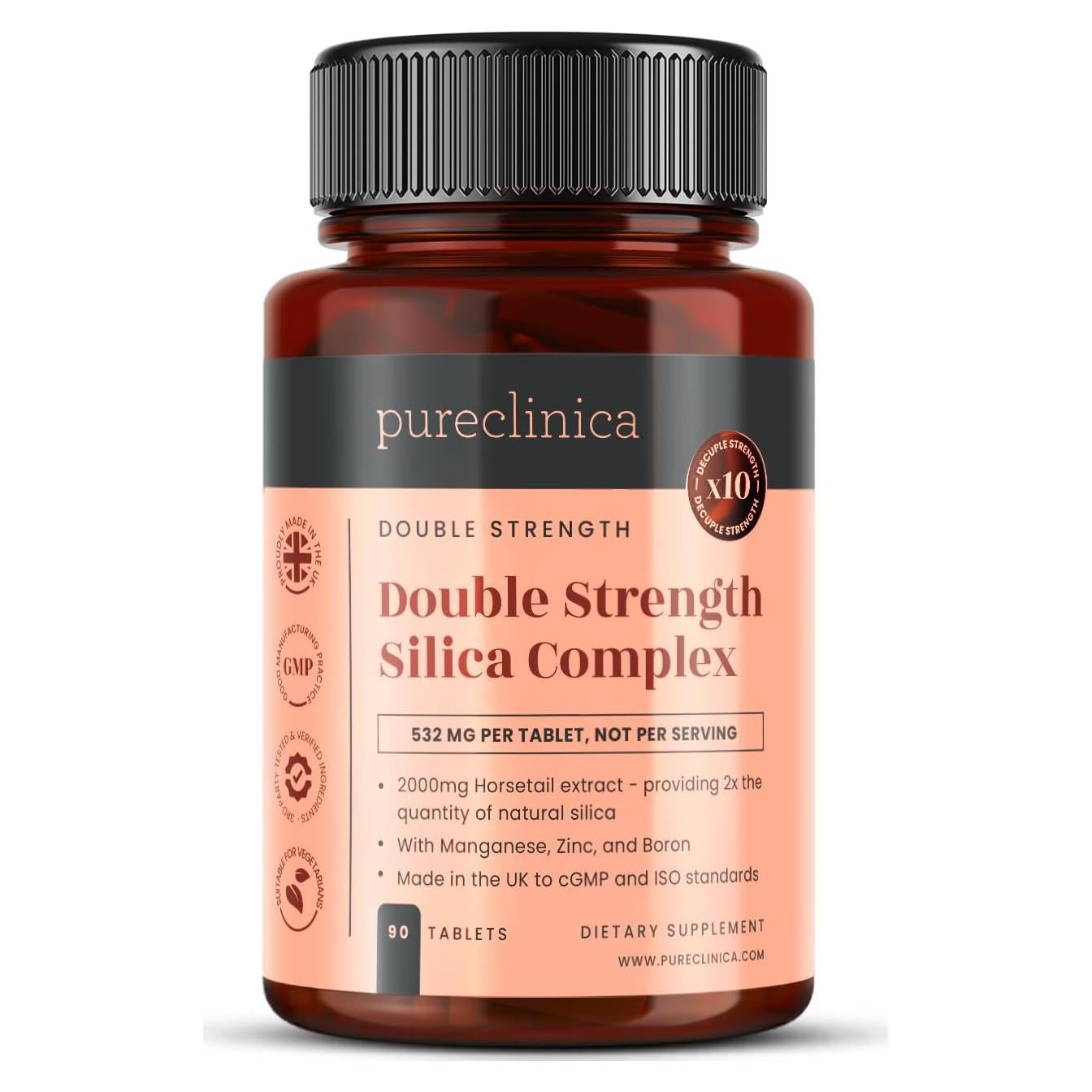Complejo de Sílice Doble Fuerza Pureclinica 90 Tabletas 2000mg