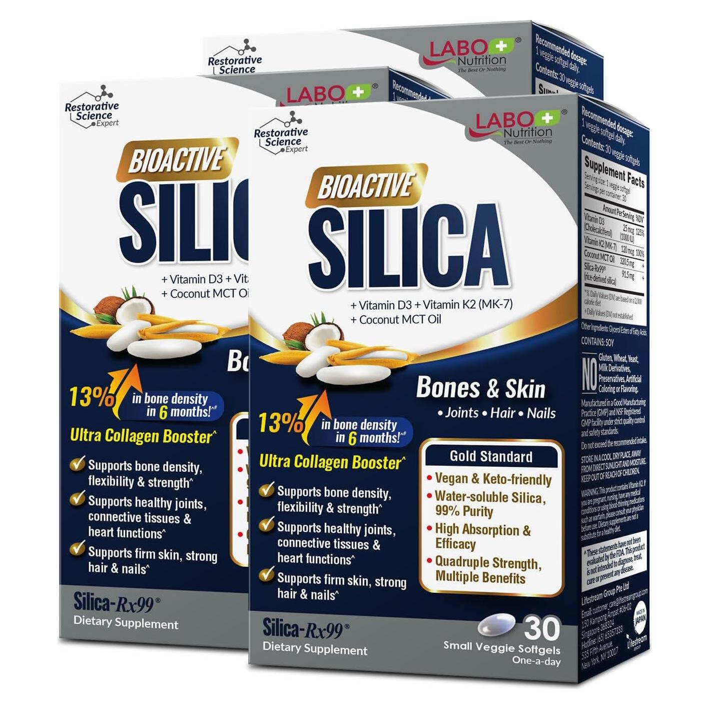 Suplemento de Síllice Bioactiva LABO Nutrition - 30 Cápsulas Veganas