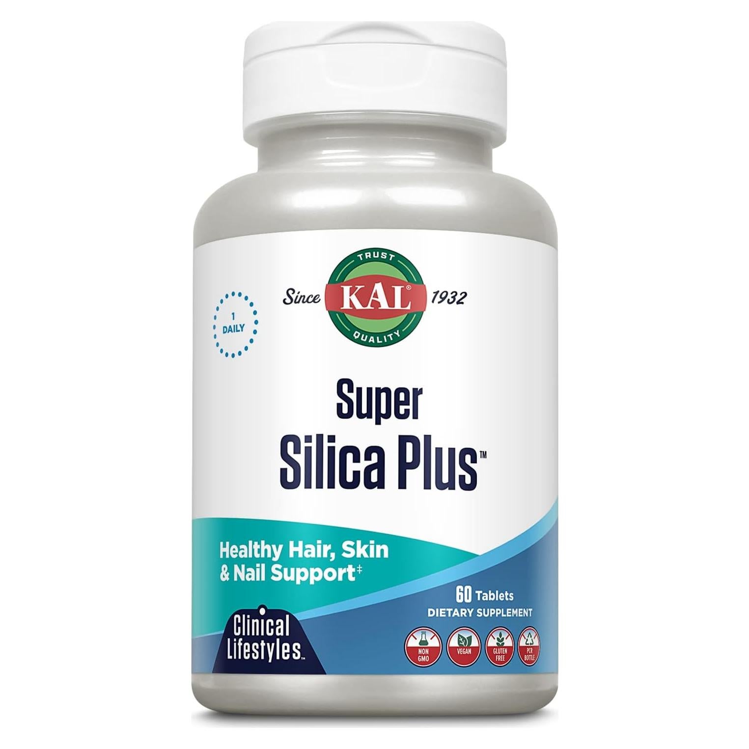 KAL Super Silica Plus 60 Tabletas - Suplemento para Piel y Cabello