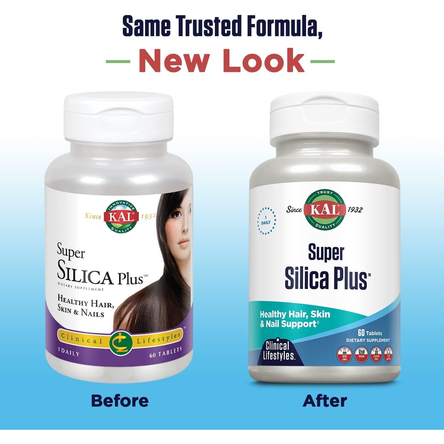 KAL Super Silica Plus 60 Tabletas - Suplemento para Piel y Cabello