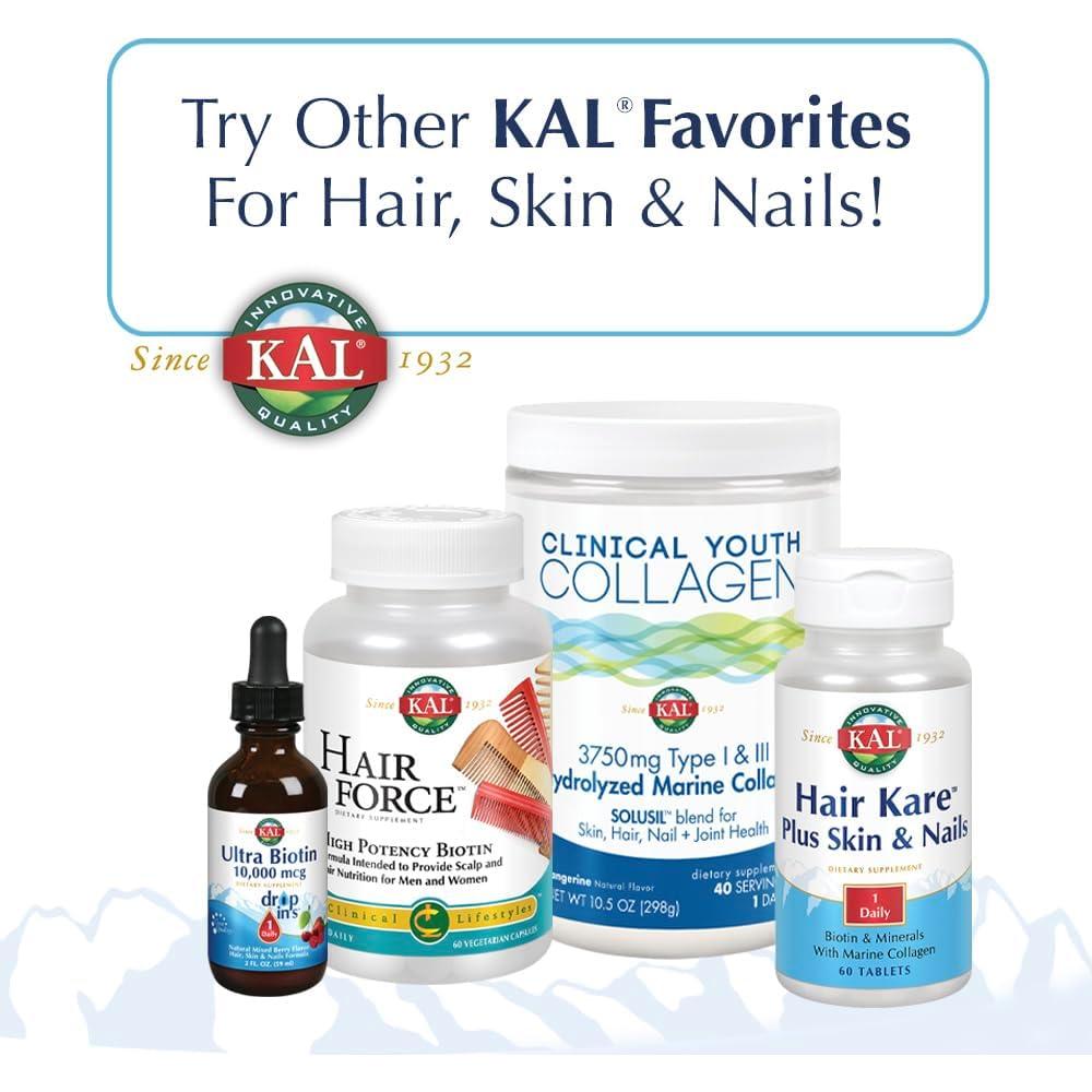 KAL Super Silica Plus 60 Tabletas - Suplemento para Piel y Cabello