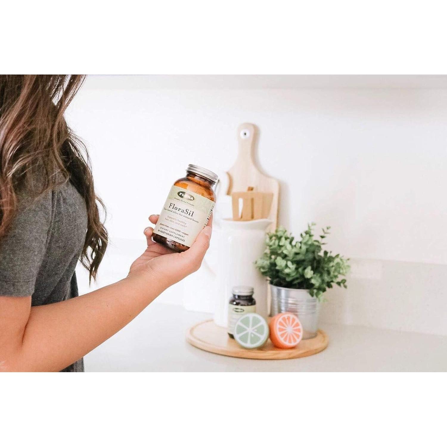 Flora FloraSil 90 Cápsulas Veganas - Suplemento de Sílice para Cabello, Piel y Uñas