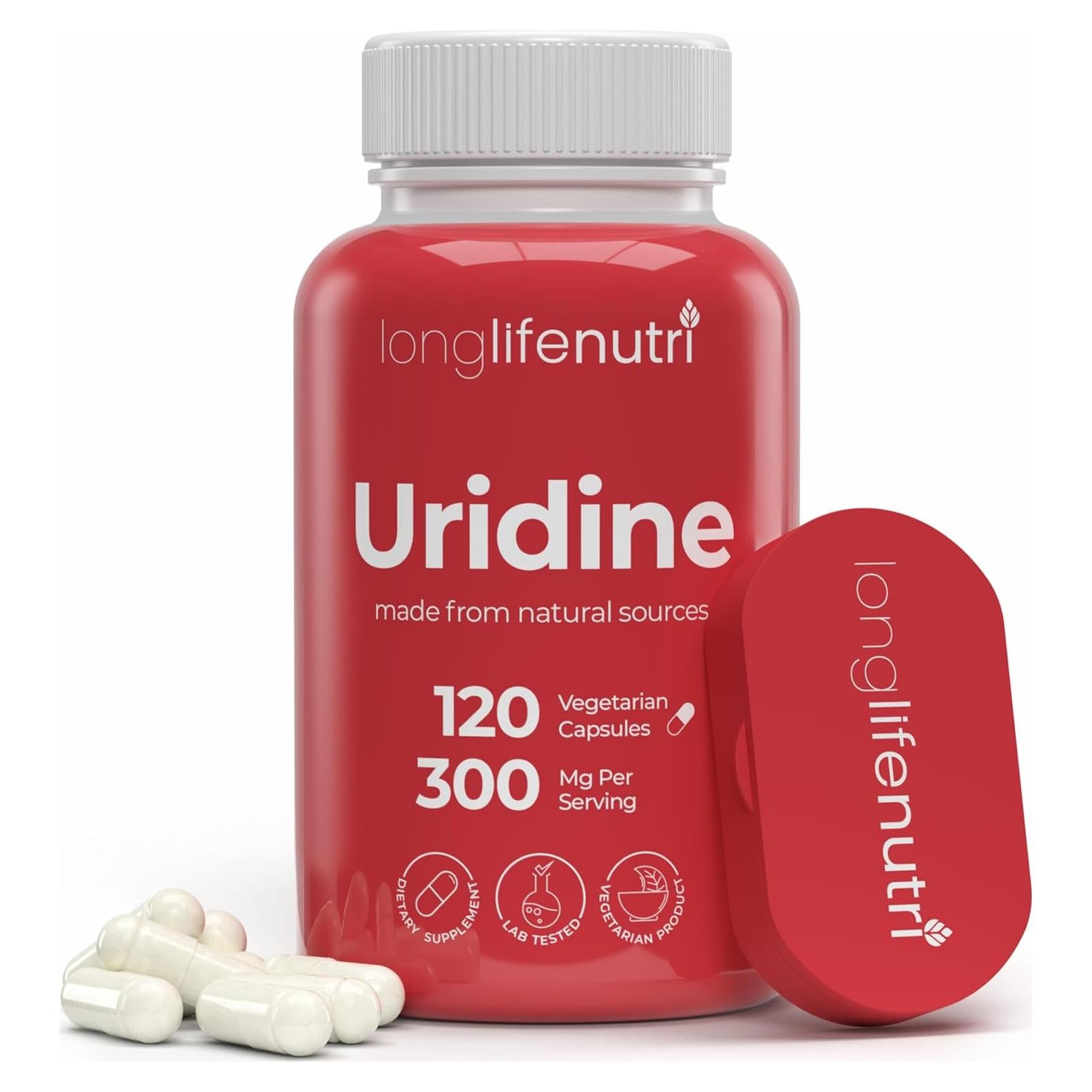 LongLifeNutri Uridina Monofosfato 300mg - 120 Cápsulas Veganas