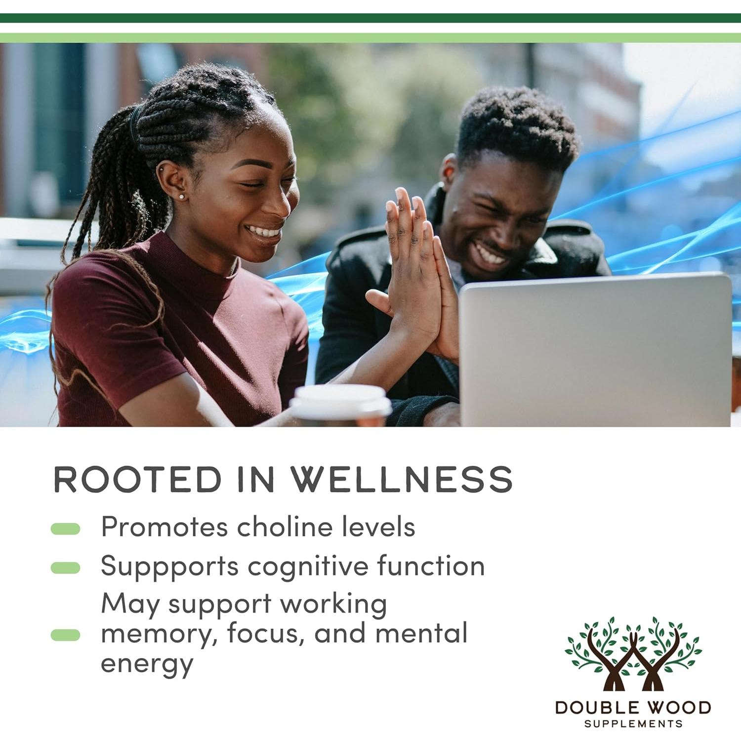 Suplemento CDP Colina Double Wood 60 Cápsulas 300mg