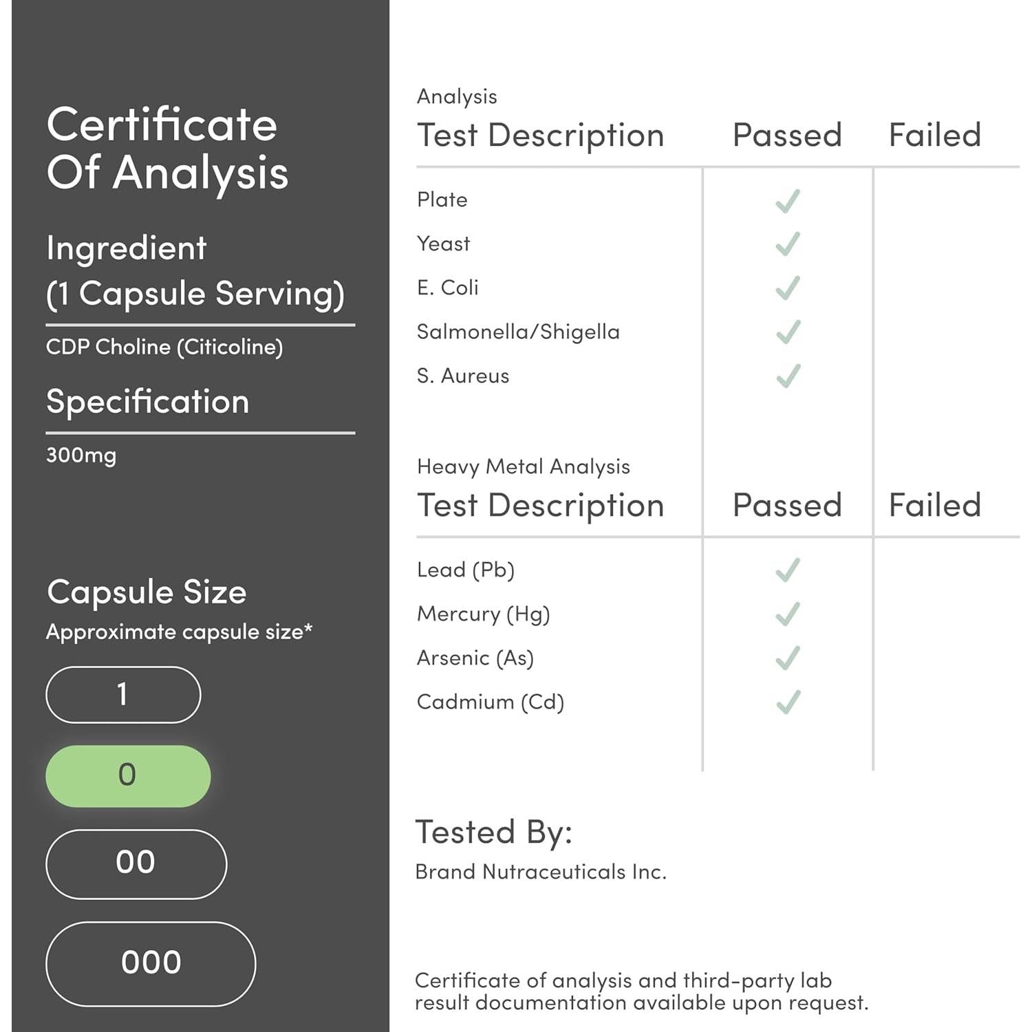 Suplemento CDP Colina Double Wood 60 Cápsulas 300mg