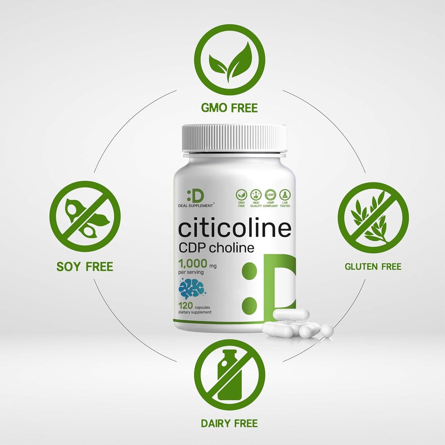 Citicolina 1000mg Deal Supplement - 120 Cápsulas Salud Cerebral