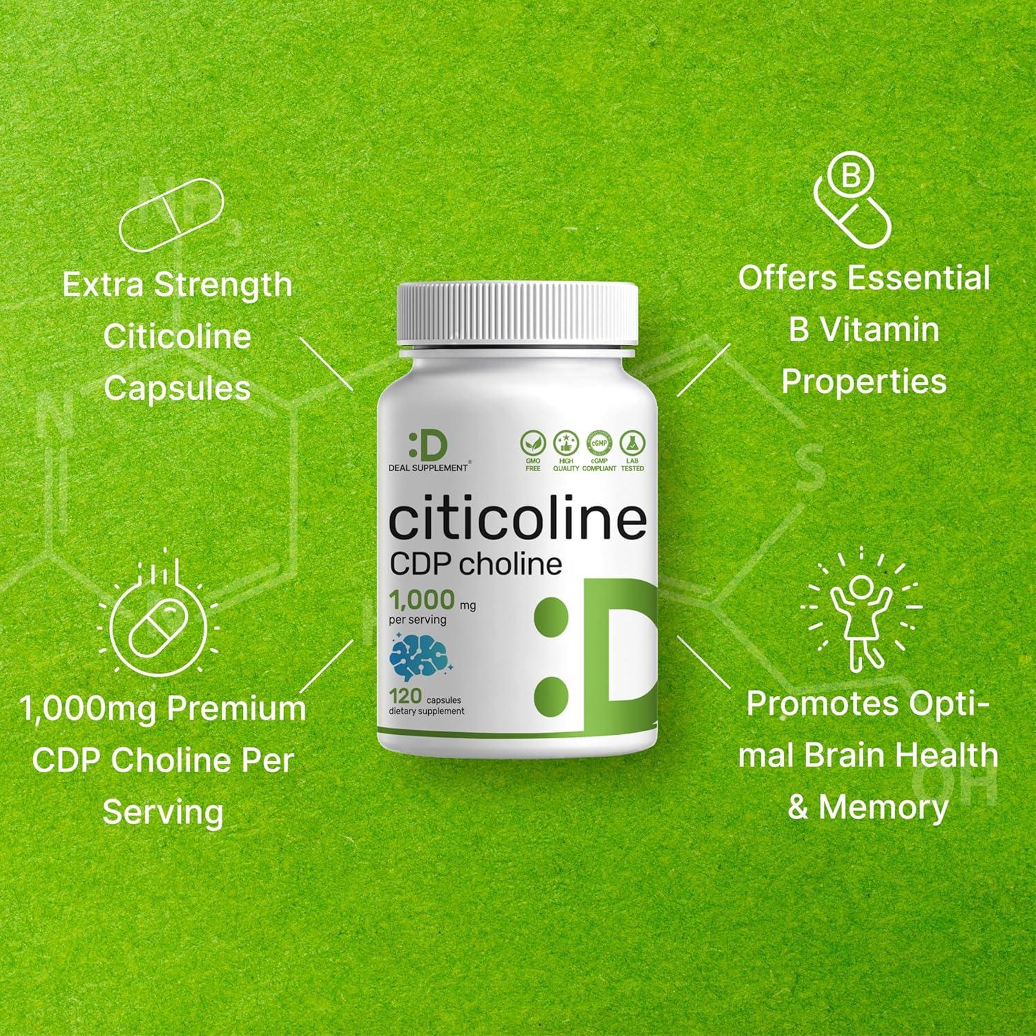 Citicolina 1000mg Deal Supplement - 120 Cápsulas Salud Cerebral