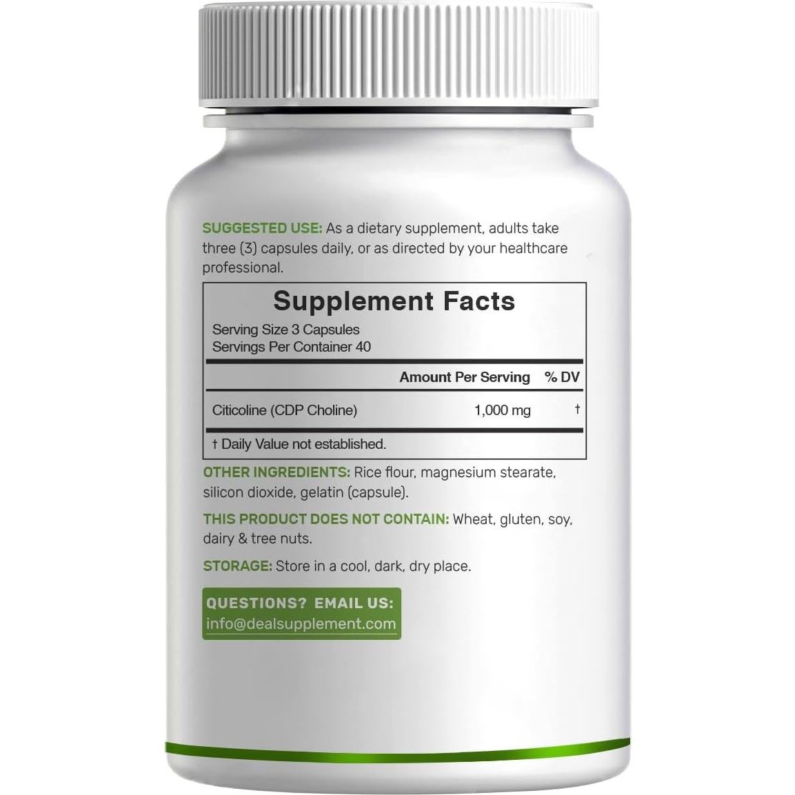 Citicolina 1000mg Deal Supplement - 120 Cápsulas Salud Cerebral