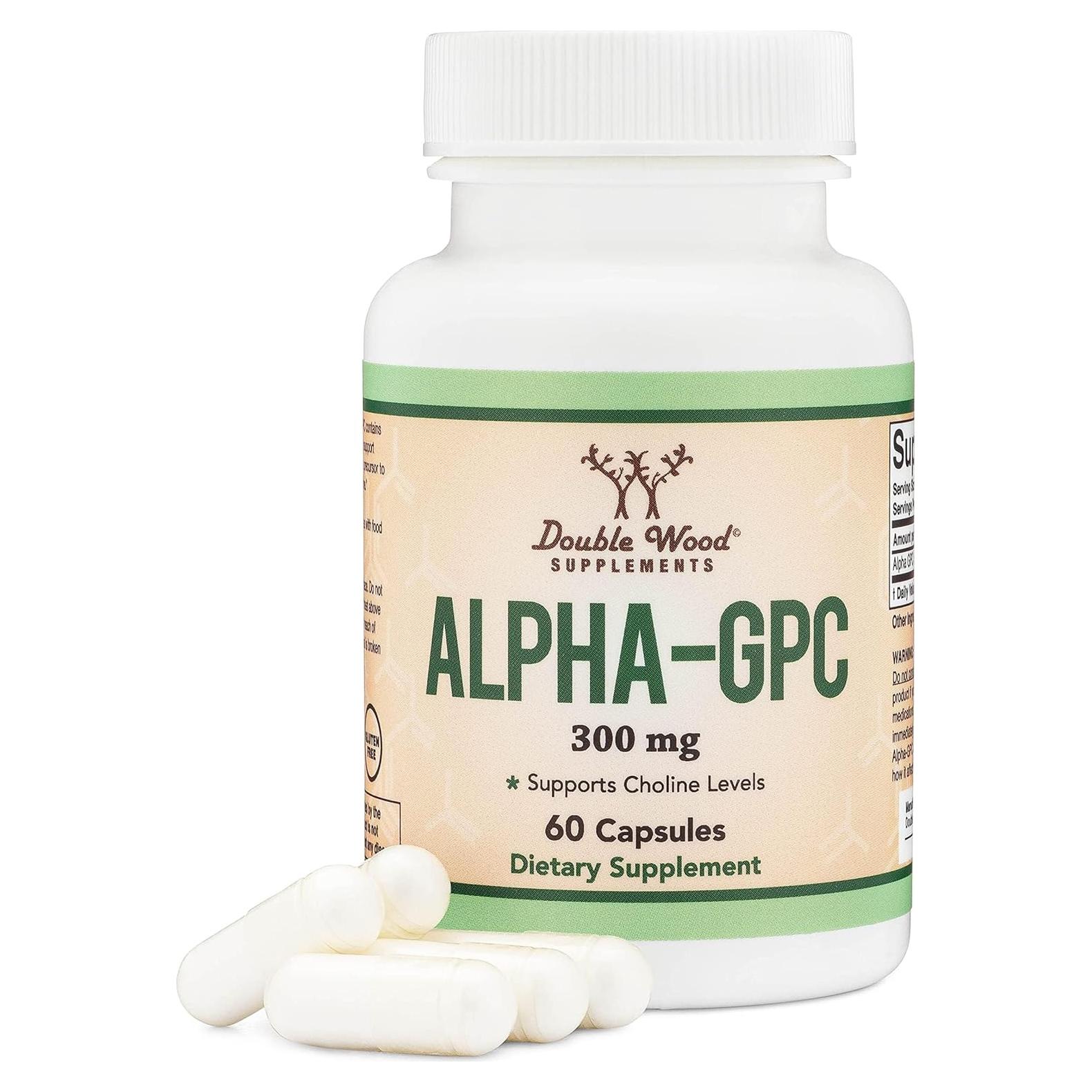 Suplemento Alpha GPC Colina 600mg 60 Cápsulas Double Wood