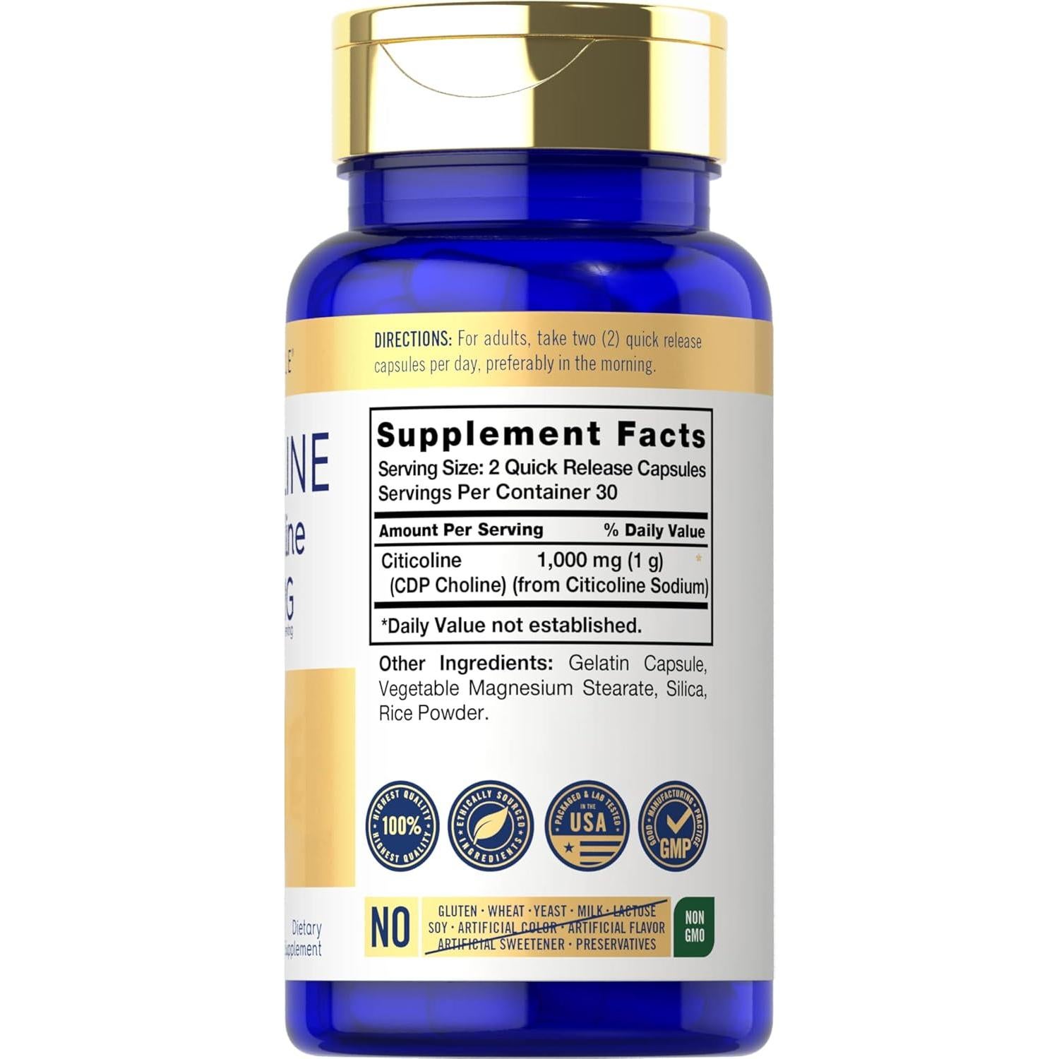 Cápsulas de Citicolina Carlyle 1000mg | Suplemento Sin OGM