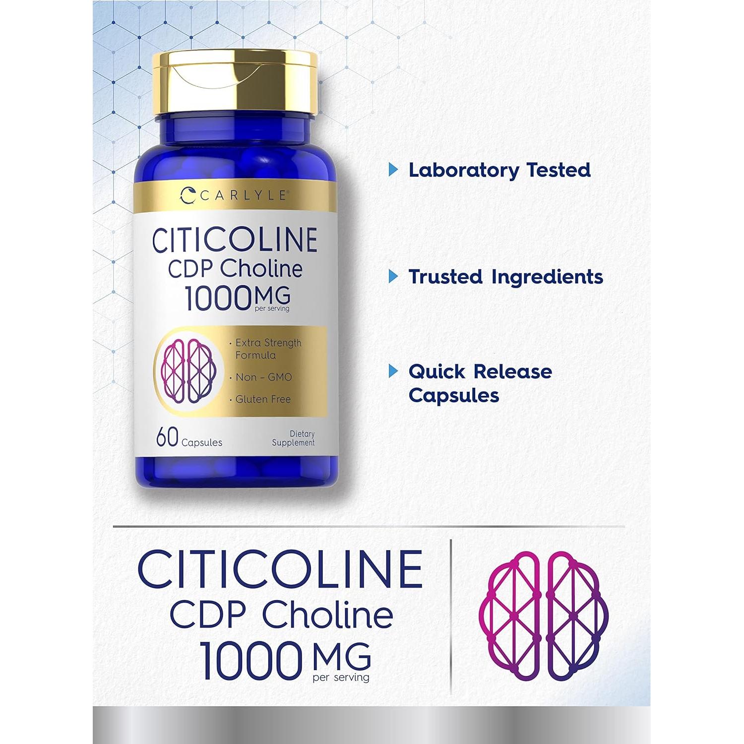 Cápsulas de Citicolina Carlyle 1000mg | Suplemento Sin OGM
