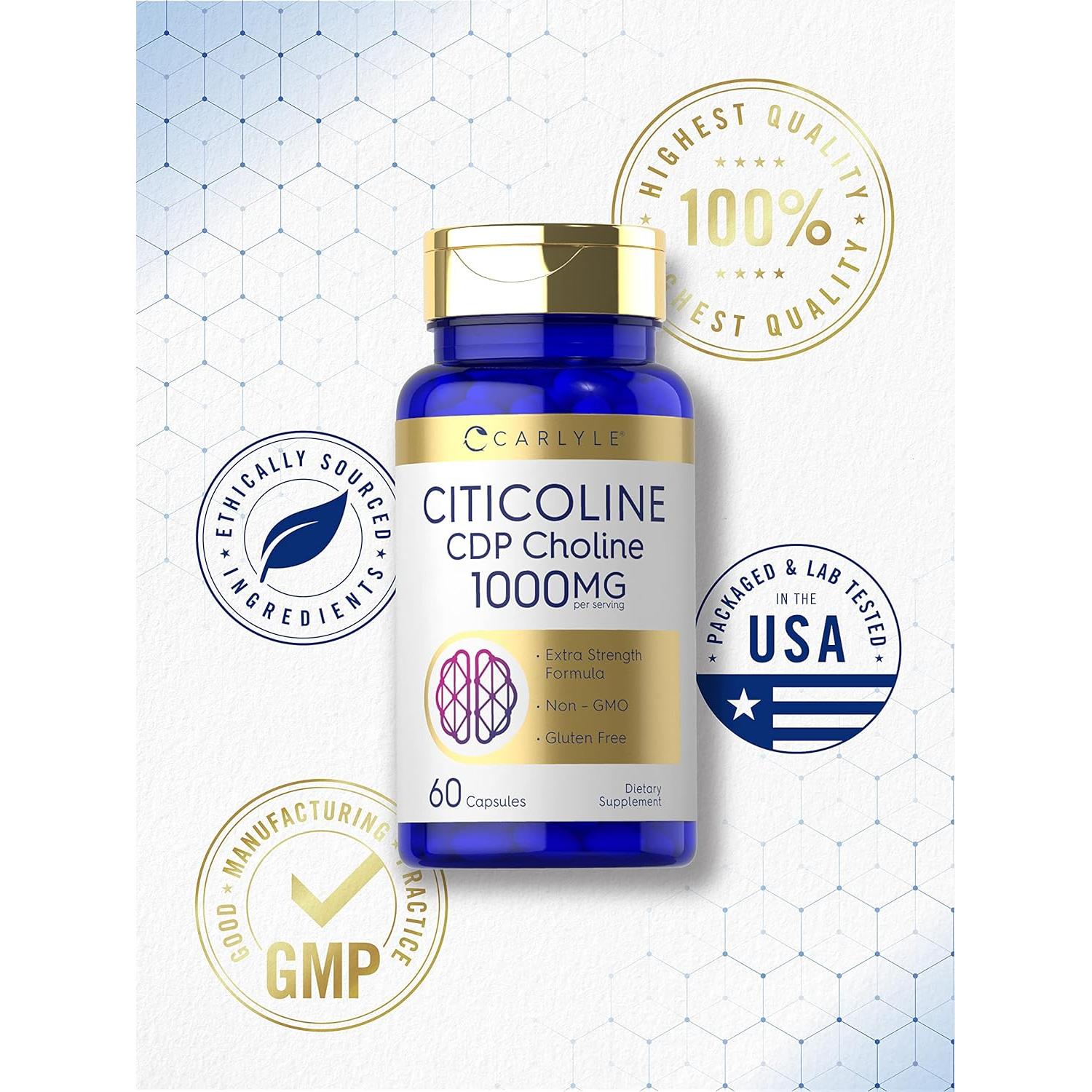 Cápsulas de Citicolina Carlyle 1000mg | Suplemento Sin OGM