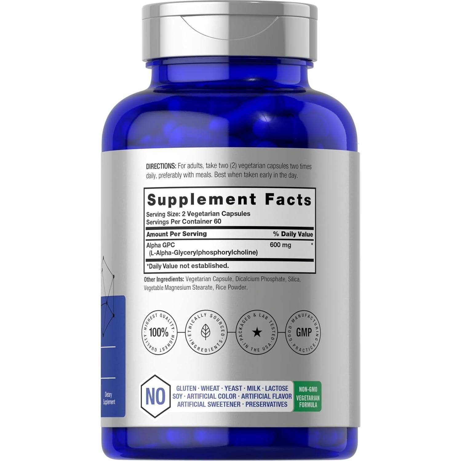 Alpha GPC 600mg Horbaach | 120 Cápsulas Vegetarianas | Suplemento Cognitivo