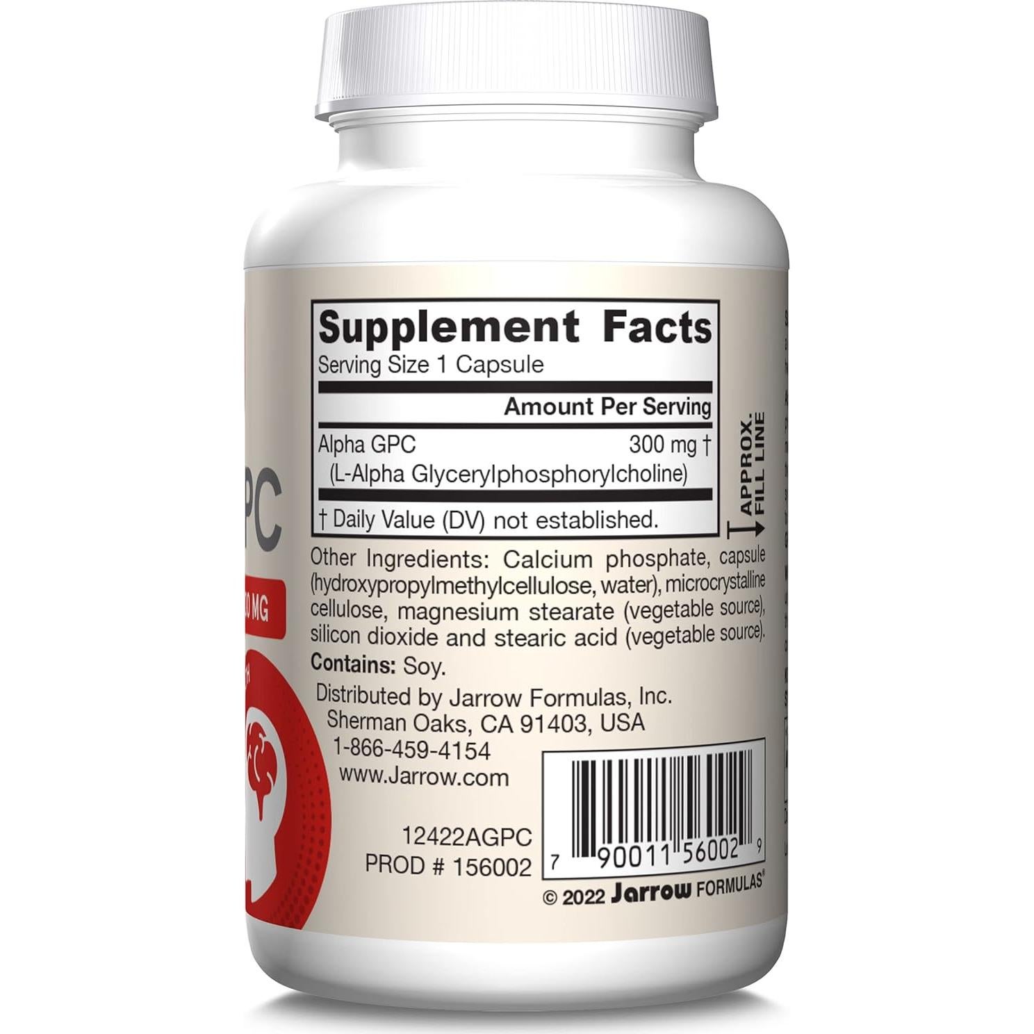 Suplemento Dietético Jarrow Formulas Alpha GPC 300mg 60 Cápsulas