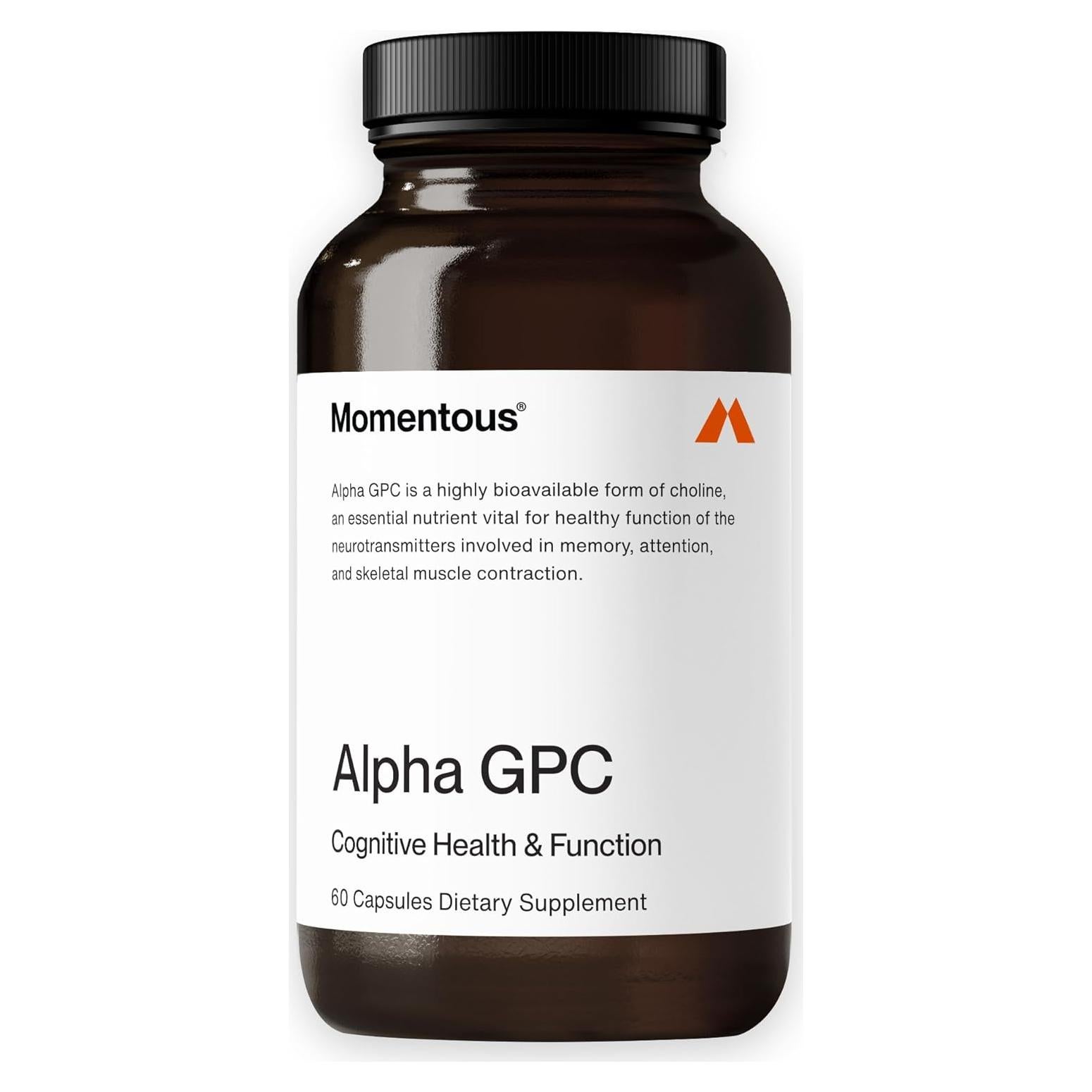 Suplemento Alpha GPC Momentous - 60 Porciones - Salud Cognitiva