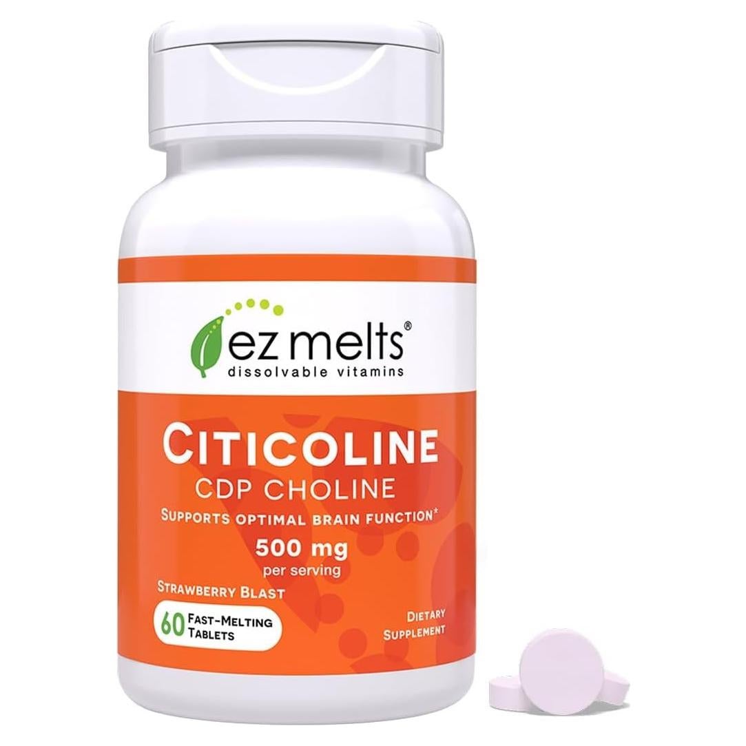 EZ Melts Suplemento de Citicolina 250 mg Sin Azúcar 60 Tabletas