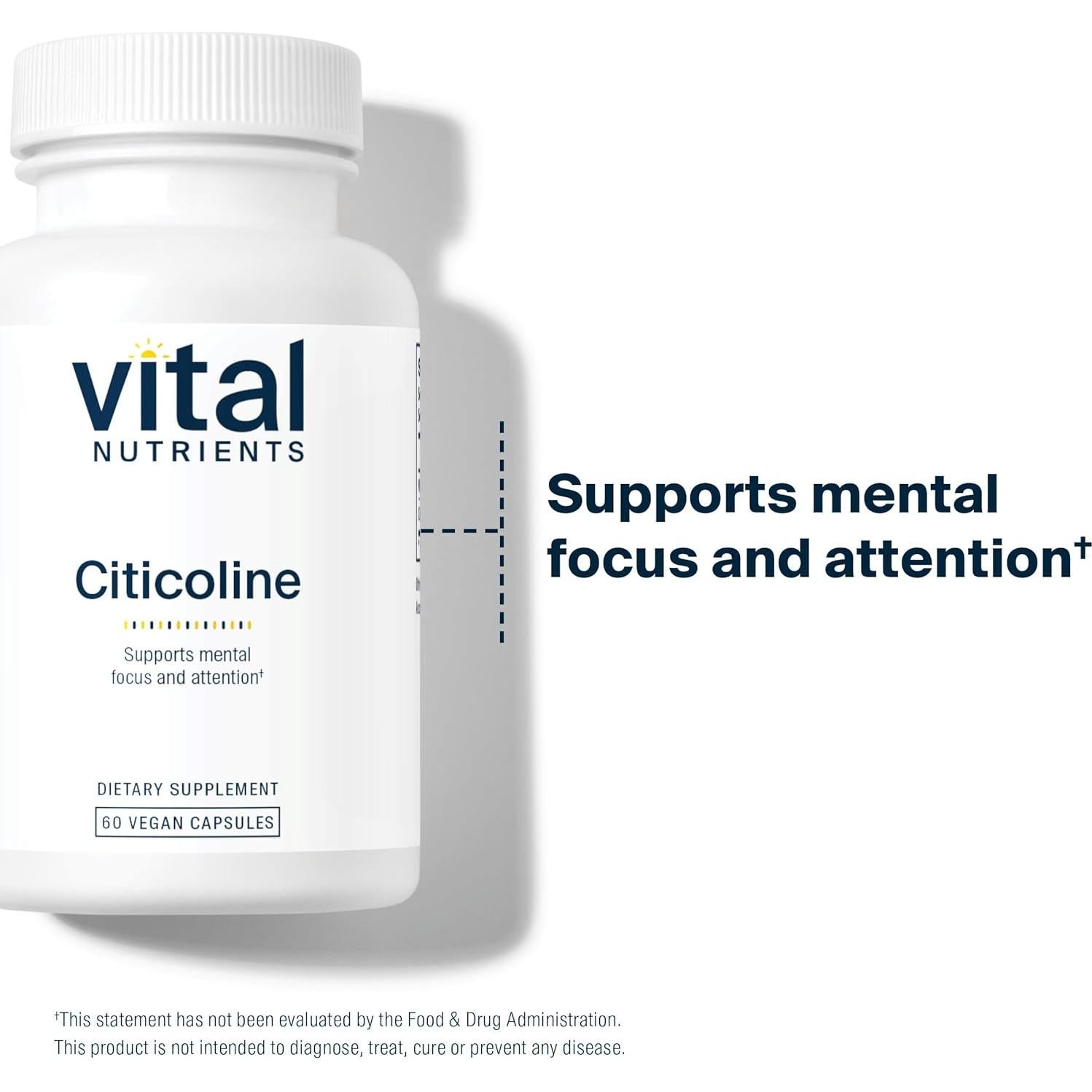 Citicolina Nutrientes Vitales 250 mg - 60 Cápsulas Vegetarianas