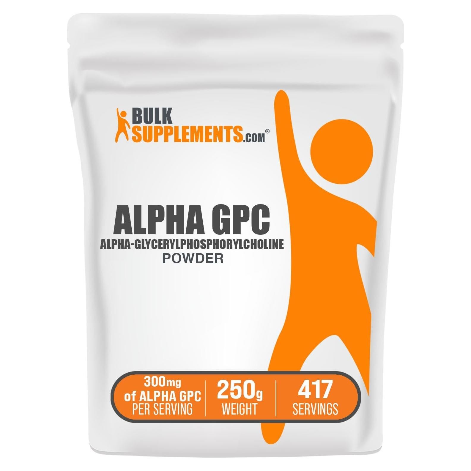 Polvo de Alpha GPC BulkSupplements 300mg 250g Sin Sabor