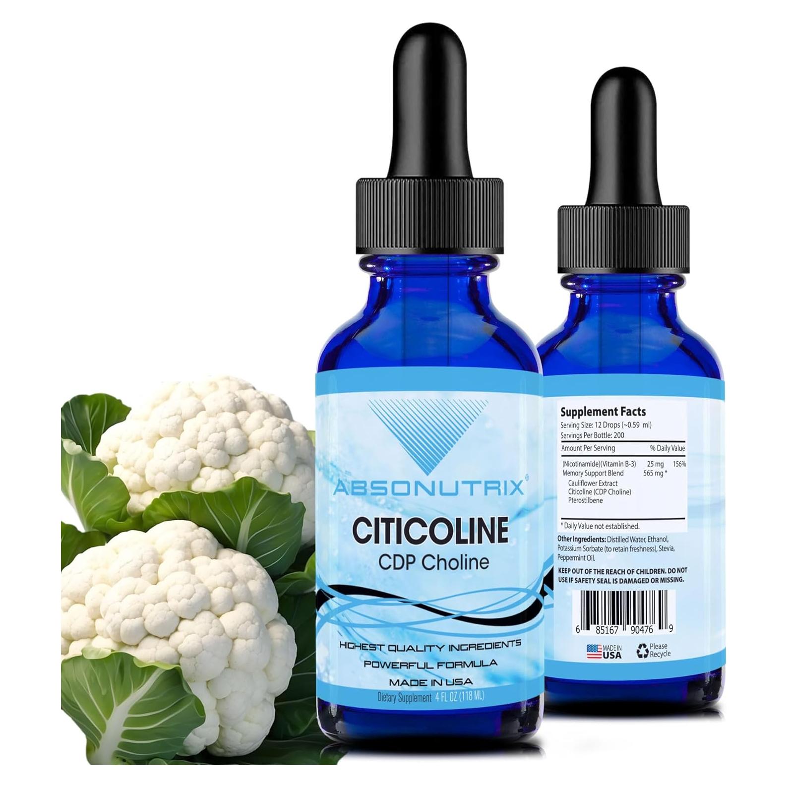 Suplemento Líquido Citicolina 590 mg Absonutrix 118 ml