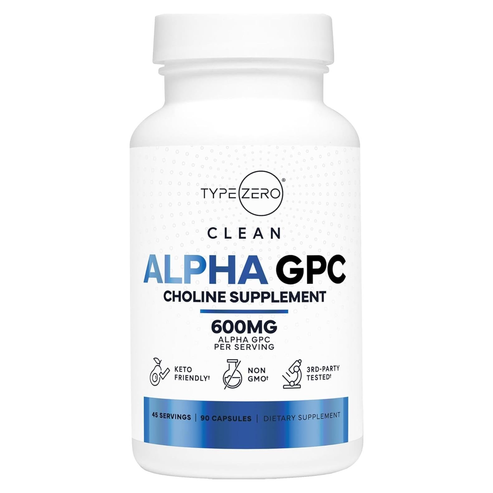 Suplemento Nootrópico Alpha GPC 600mg Type Zero - 90 Cápsulas