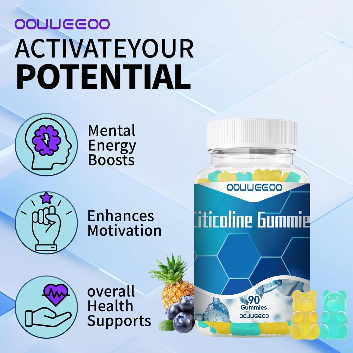 Gominolas de Citicolina 1000mg OOUUEEOO Veganas para Memoria