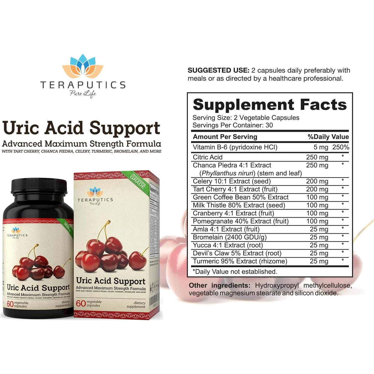 Suplemento de Ácido Úrico Vitalabs - 60 Cápsulas Vegetales